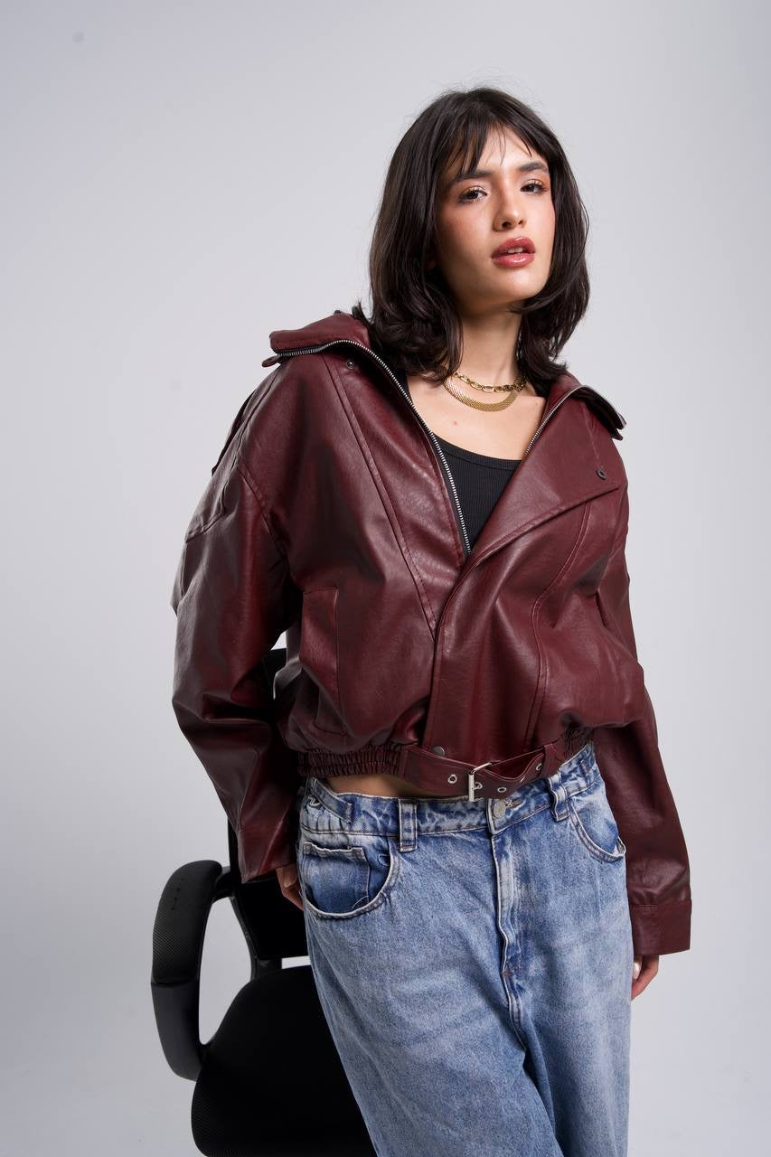 Faux leather jacket