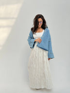 Pleated Chiffon Midi Skirt