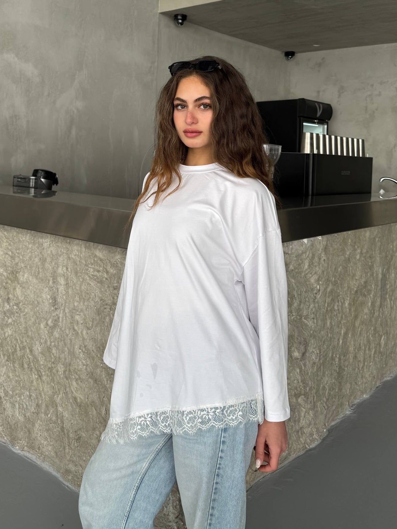 Long sleeve lace tshirt
