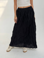 Pleated Chiffon Midi Skirt