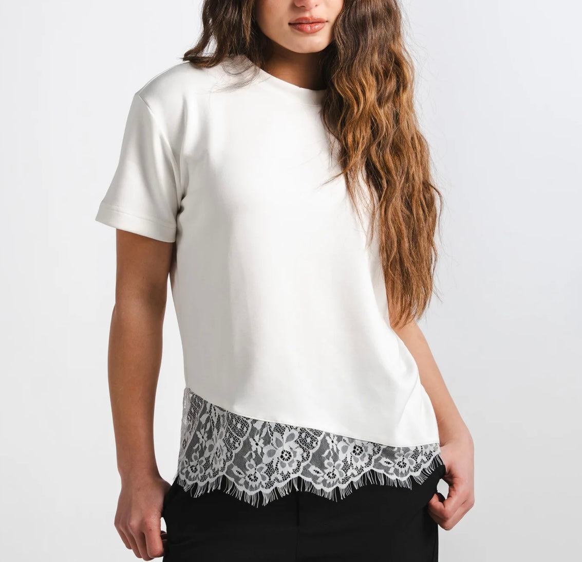 Wrapped lace Tshirt