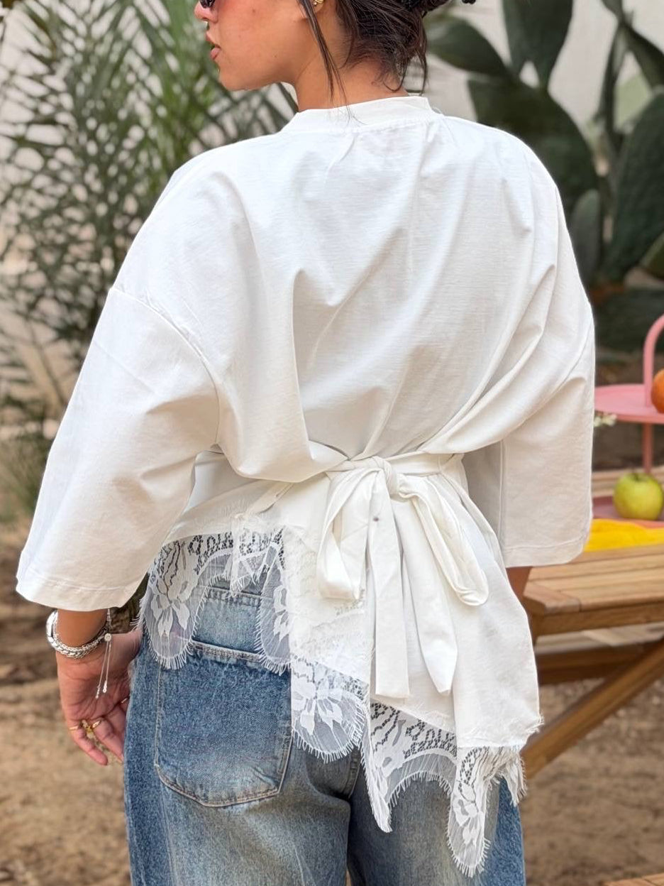 Wrapped lace Tshirt