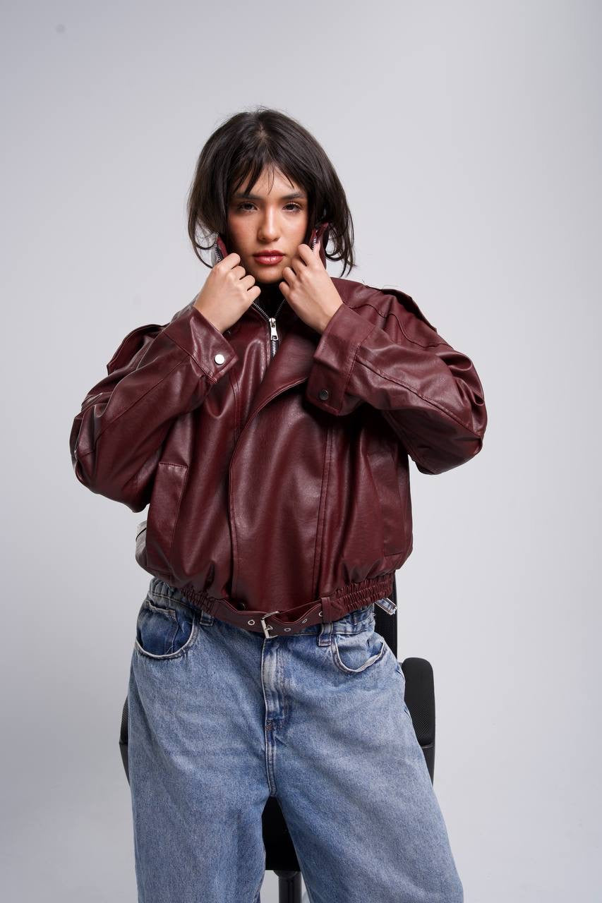 Faux leather jacket