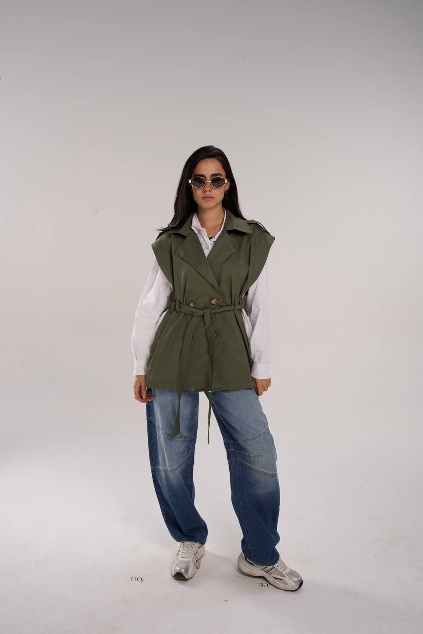 SLEEVELESS TRENCH COAT