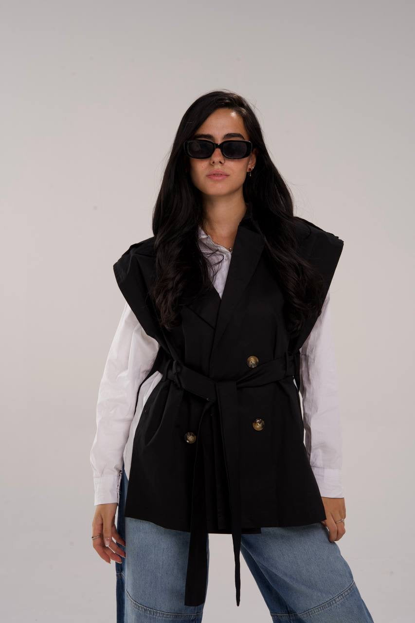 SLEEVELESS TRENCH COAT