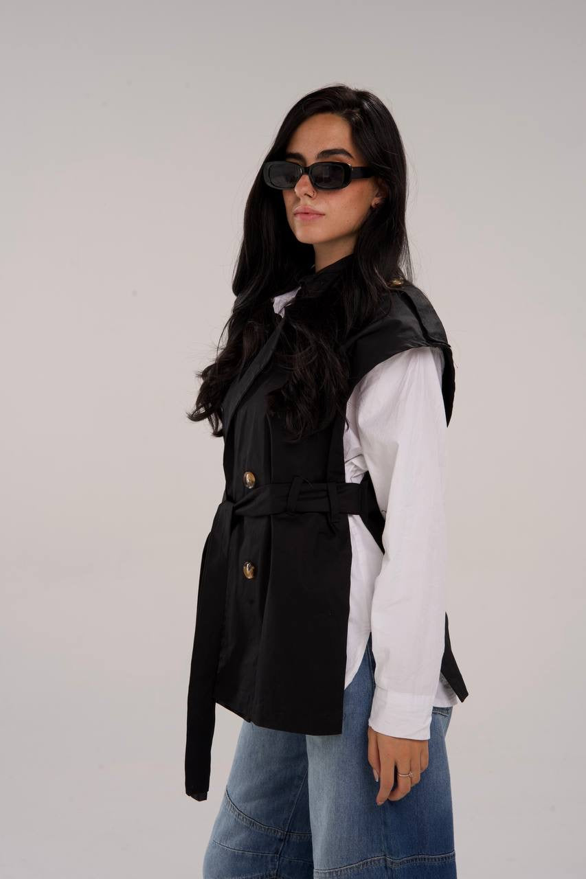 SLEEVELESS TRENCH COAT