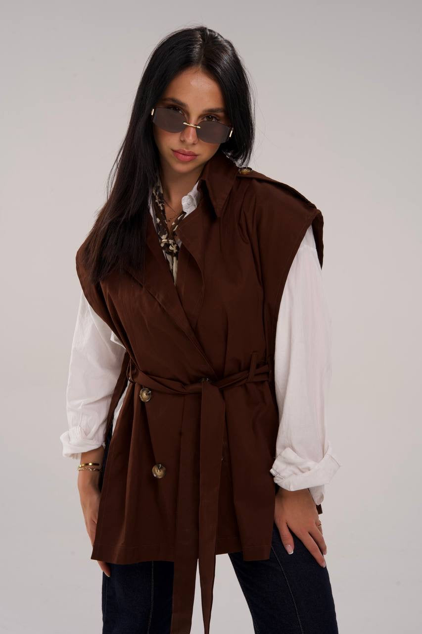 SLEEVELESS TRENCH COAT