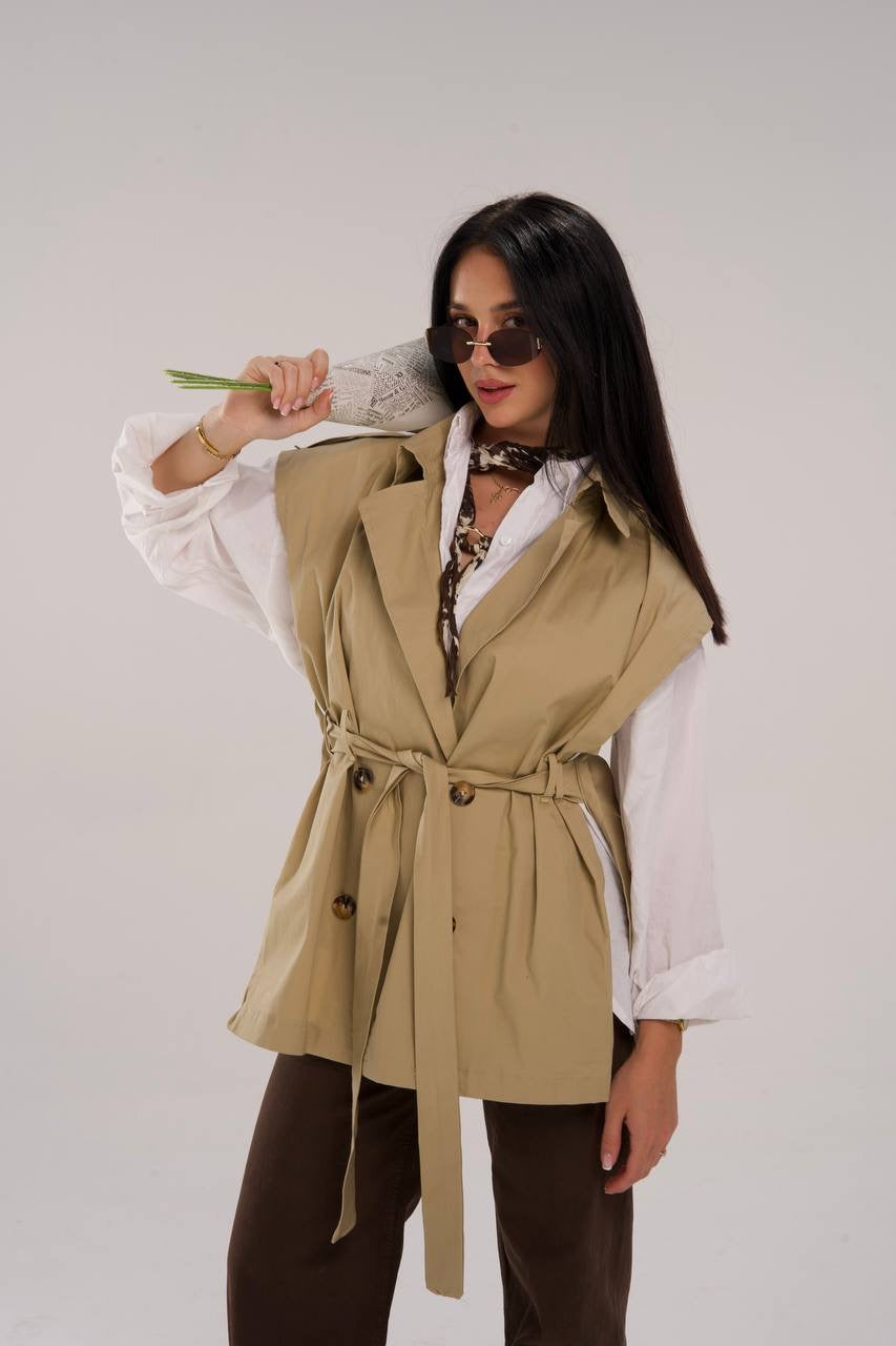SLEEVELESS TRENCH COAT