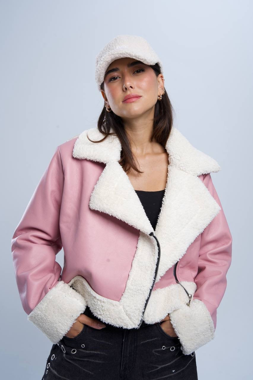 FUR LINED LEATHER JACKET